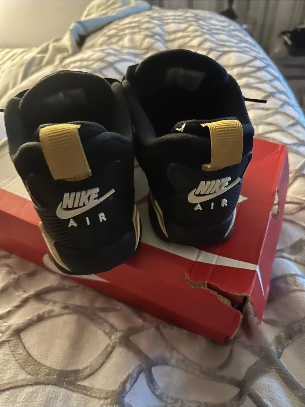 Jordan Men’s Low-Top Sneakers - Black/Gold Accents